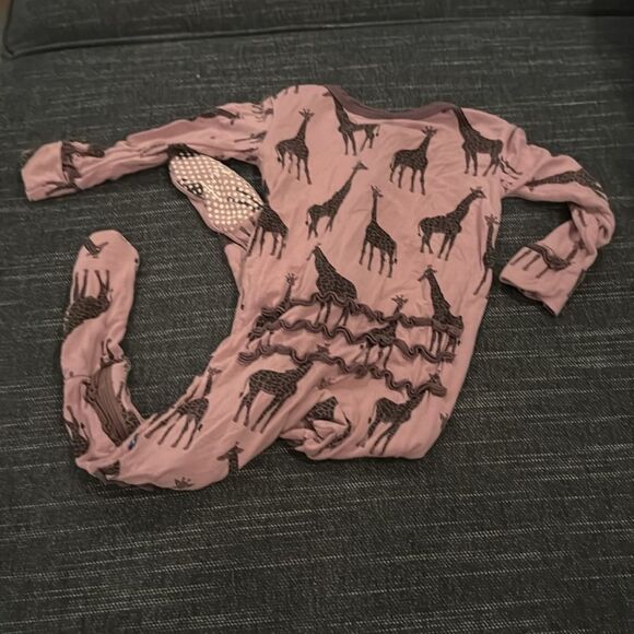 Kickee pants Giraffe Print Kids One Piece Pajama 9-12m - Picture 4 of 4